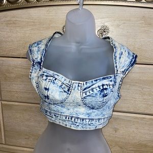 Jean crop top